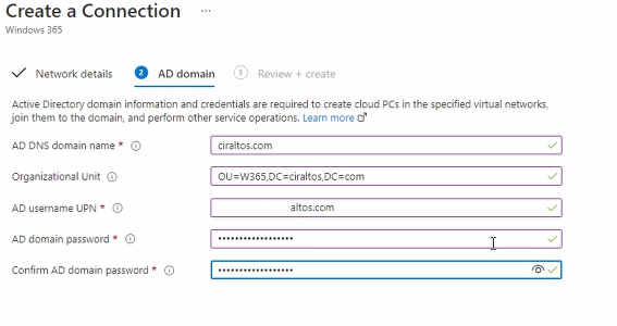 Create a Connection Domain