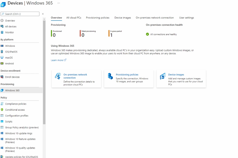 Windows 365 Enterprise Portal